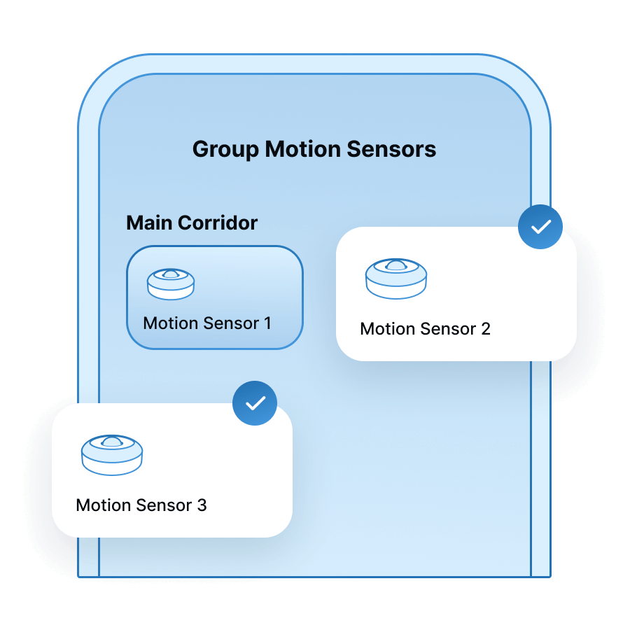 نموذج تطبيق يظهر كيف يمكن تجميع مستشعرات MTronic الذكية معًا والعمل بتناغم