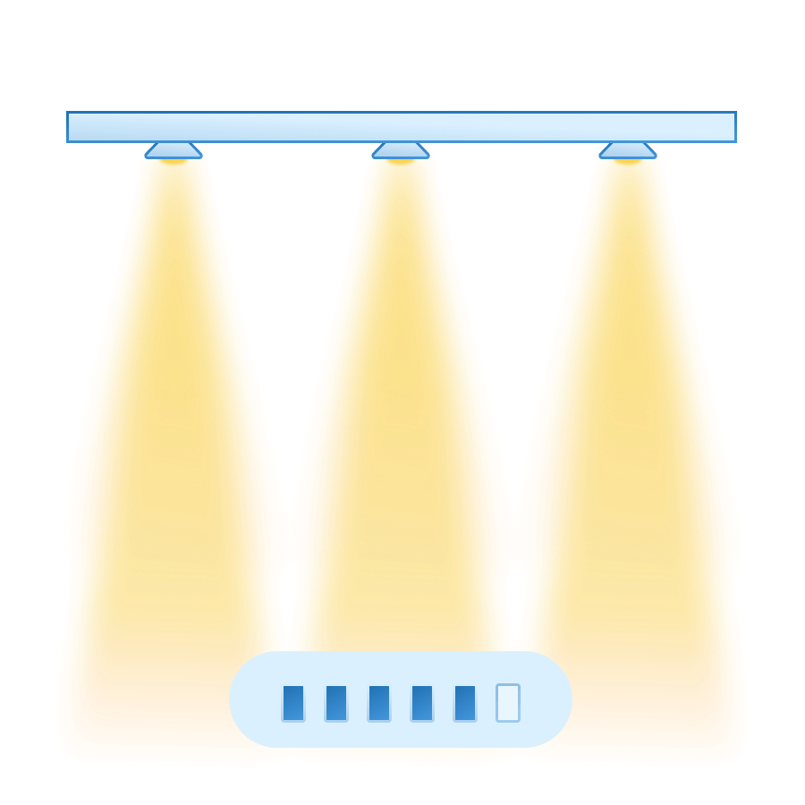 Lights controlled by MTronic smart dimmer