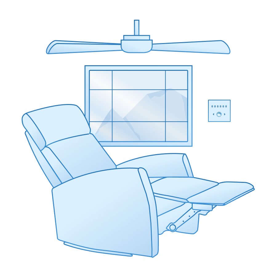 A room with Good Night scene activated | MTronic Smart Dimmer